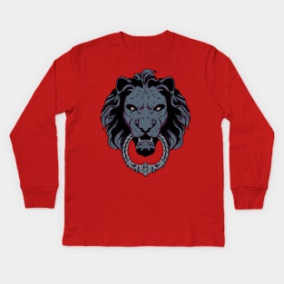 Black lion head Kids Long Sleeve T-Shirt